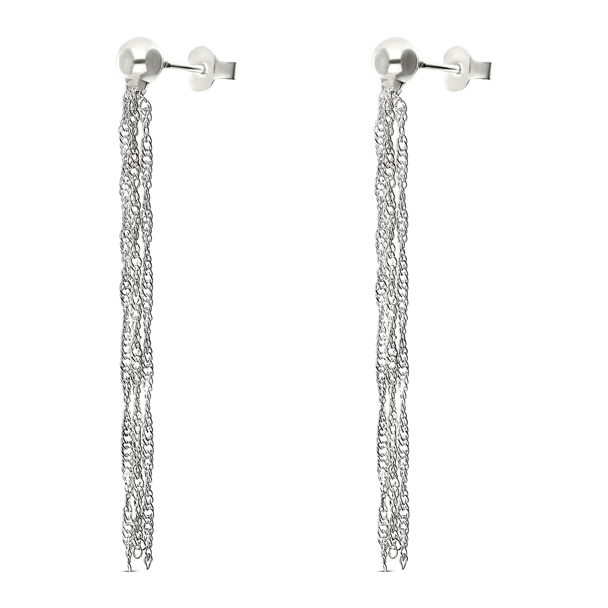 BOUCLES PENDANTES TROIS CHAINES TORSADEES