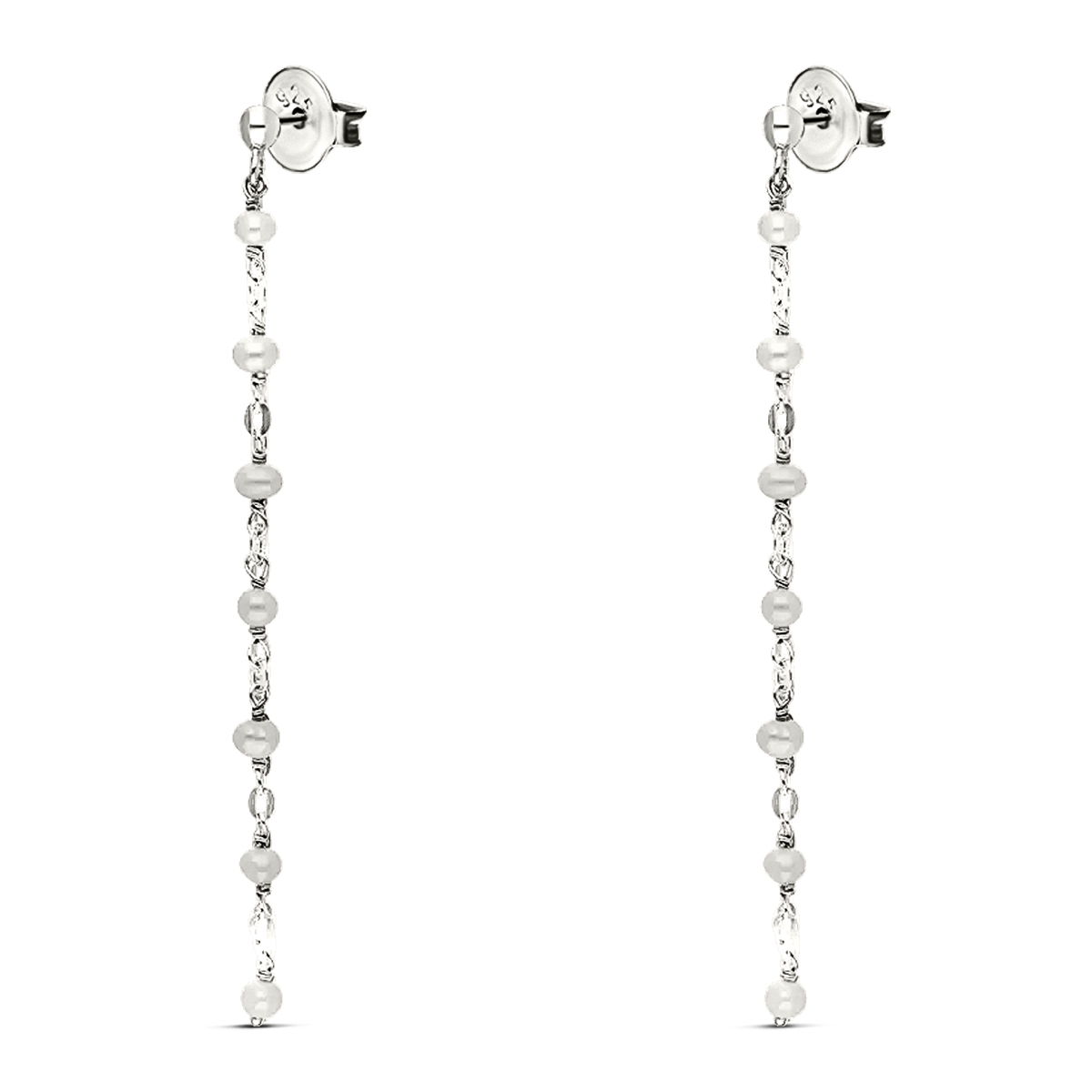 BOUCLES PENDANTES PERLES NACREES