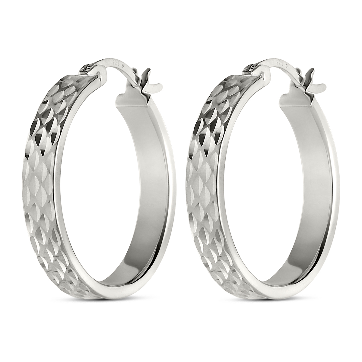 CREOLES PLATES CISELEES 19MM