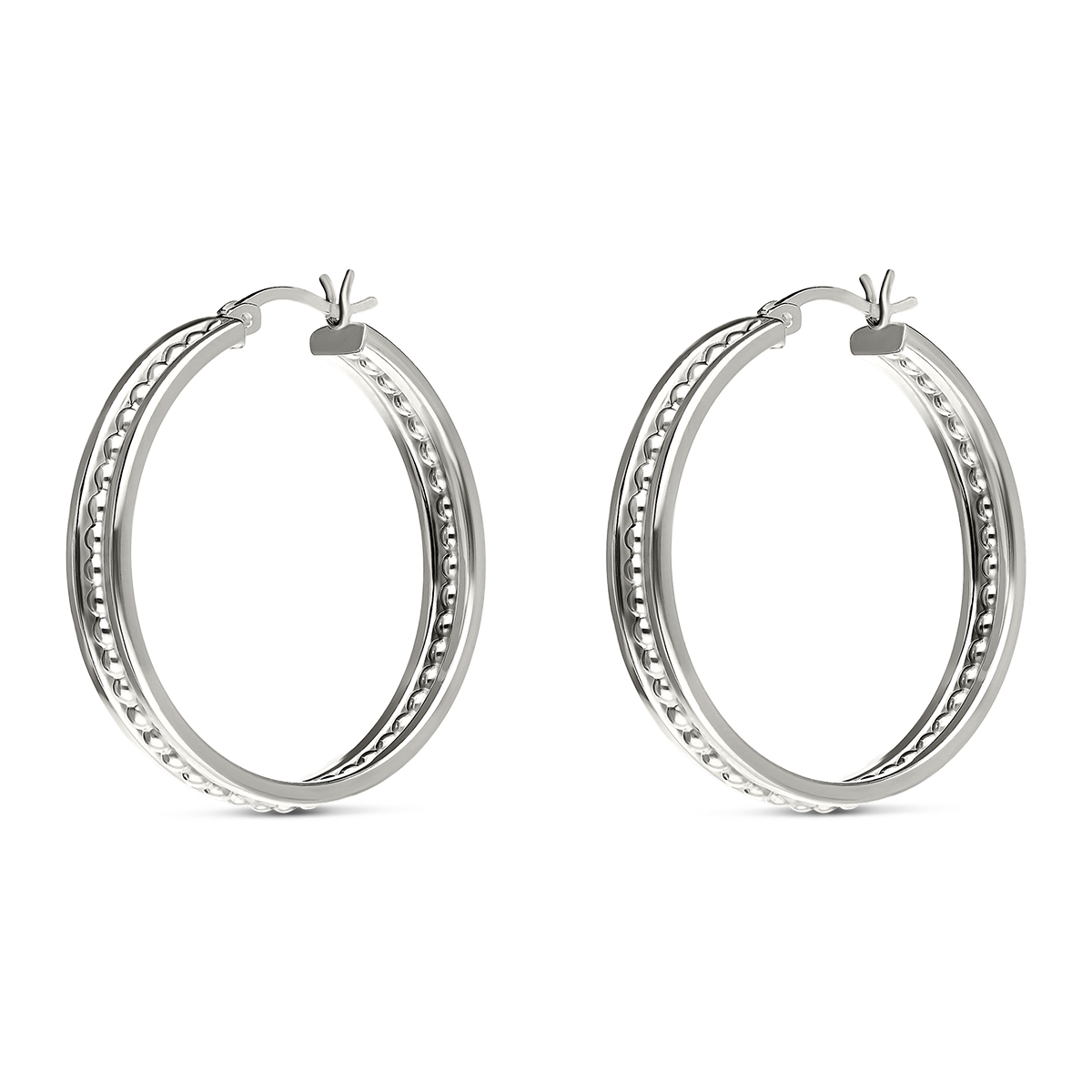 CRÉOLES ARGENT PETITES BOULES 35MM