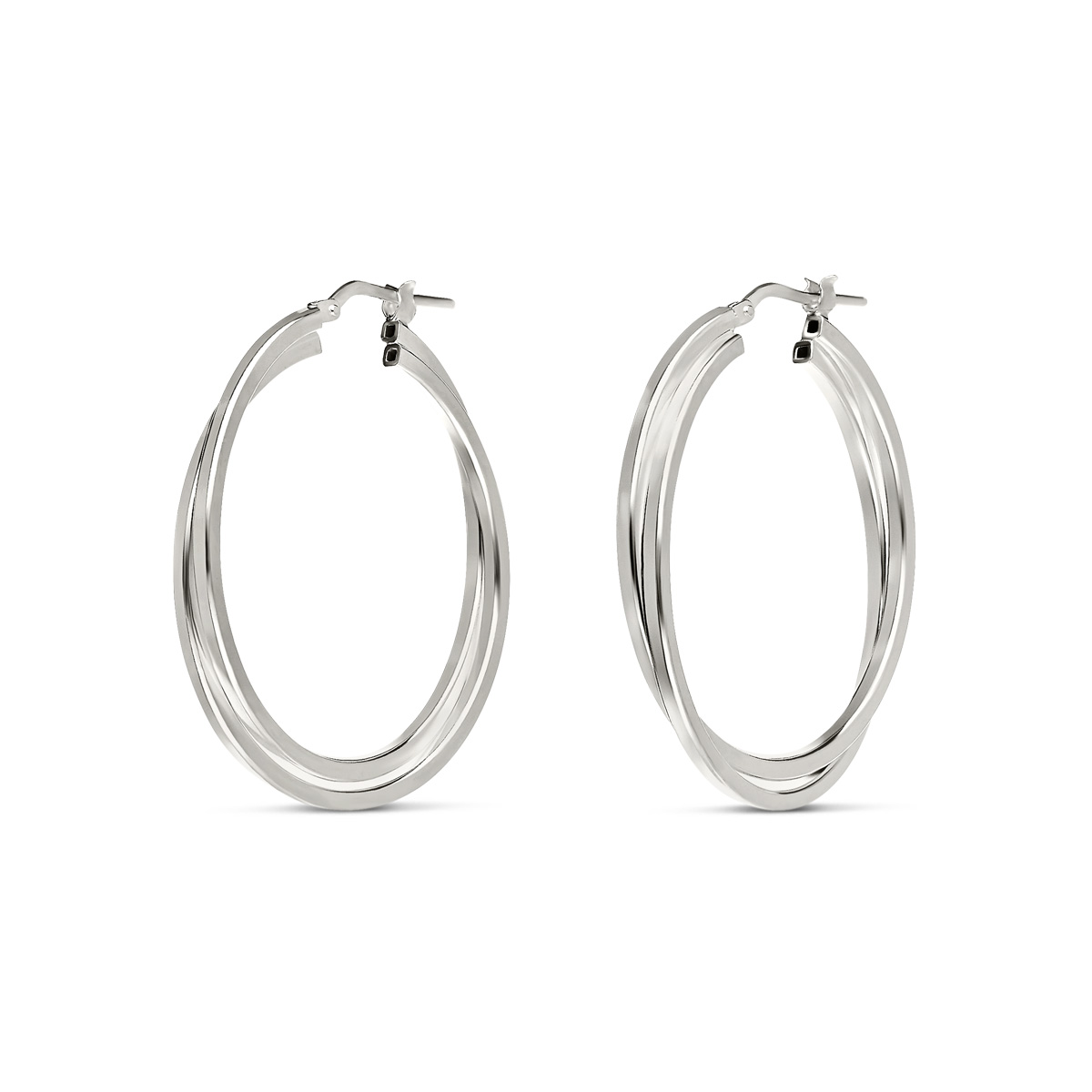CRÉOLES DOUBLE ANNEAUX ENTRECROISÉS 30MM NAZARÉ
