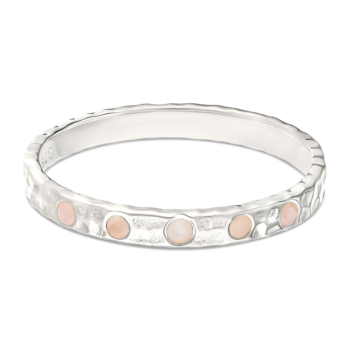 BAGUE ANNEAU MARTELÉ PIERRES DE LUNE