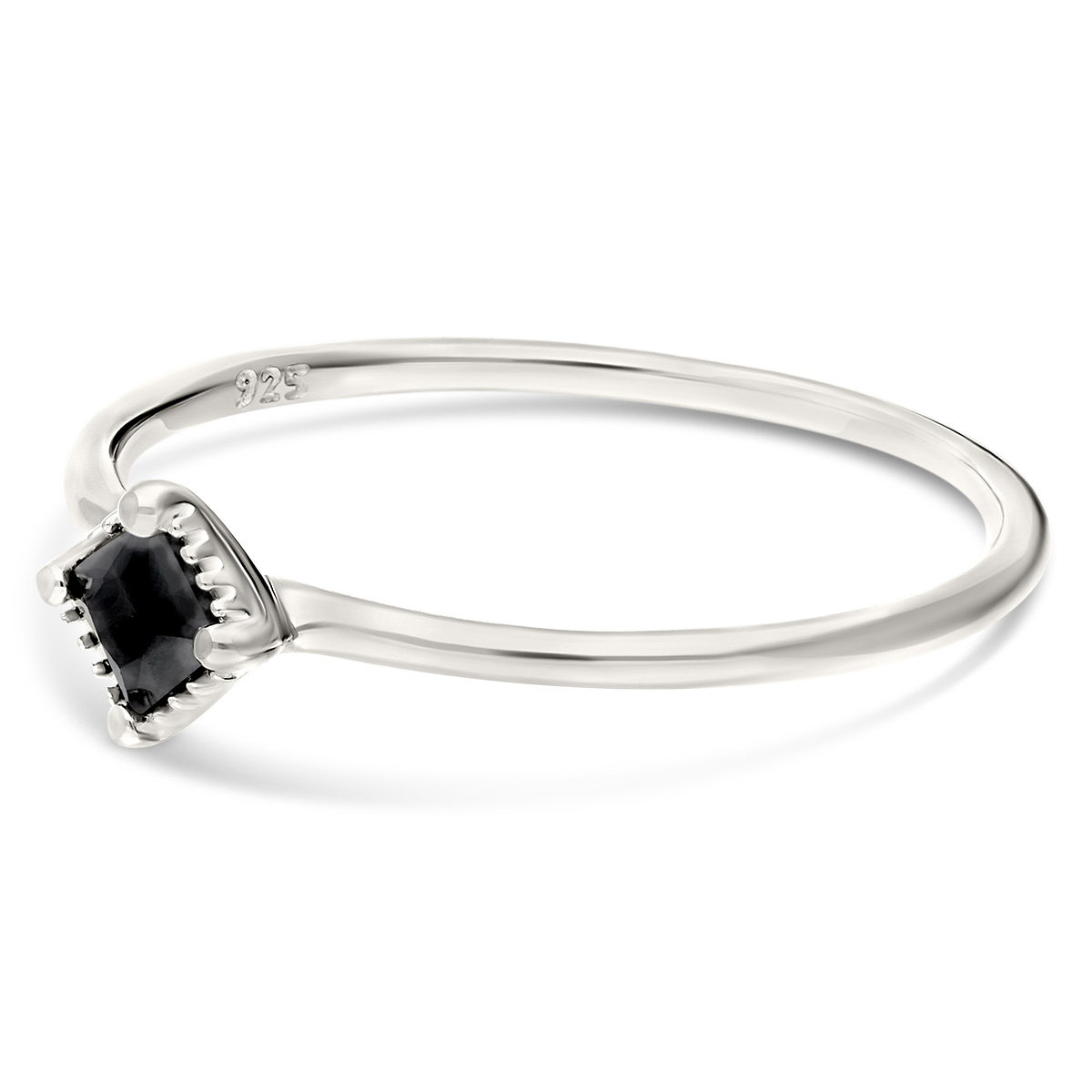 BAGUE PIERRE LOSANGE NOIRE 3MM