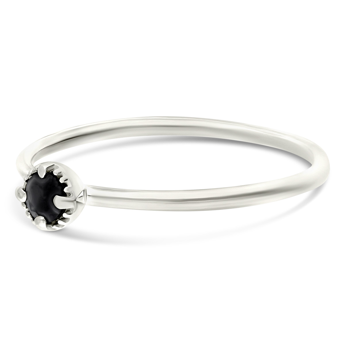 BAGUE PIERRE NOIRE 3MM