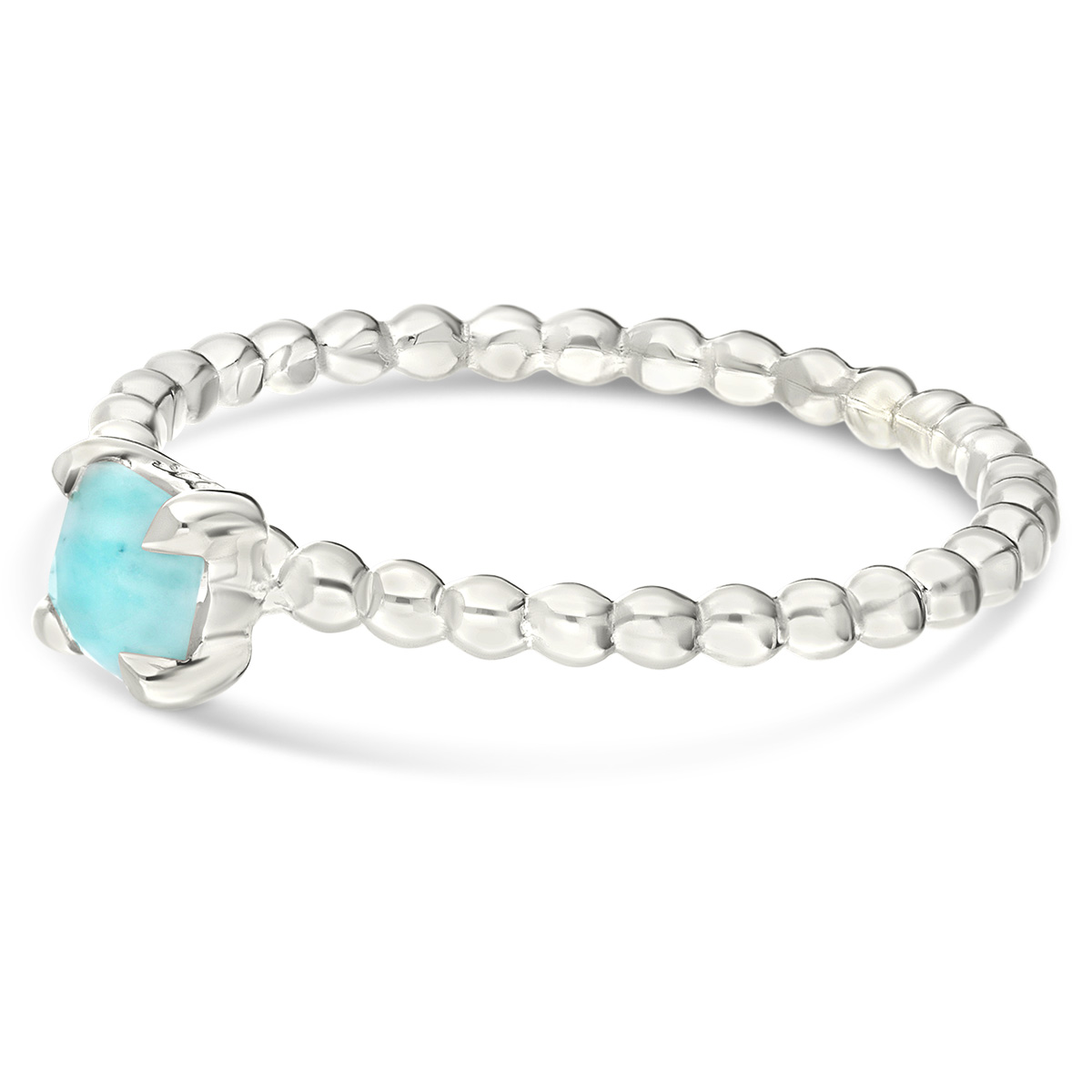 BAGUE ANNEAU BOULE PIERRE AMAZONITE 4mm
