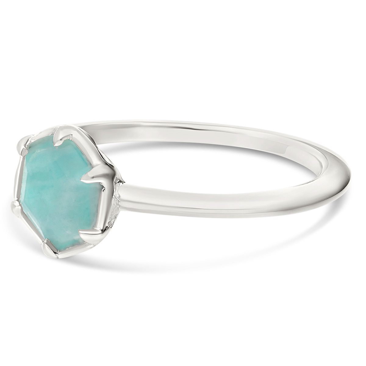 BAGUE PIERRE AVENTURINE HEXAGONALE 6MM