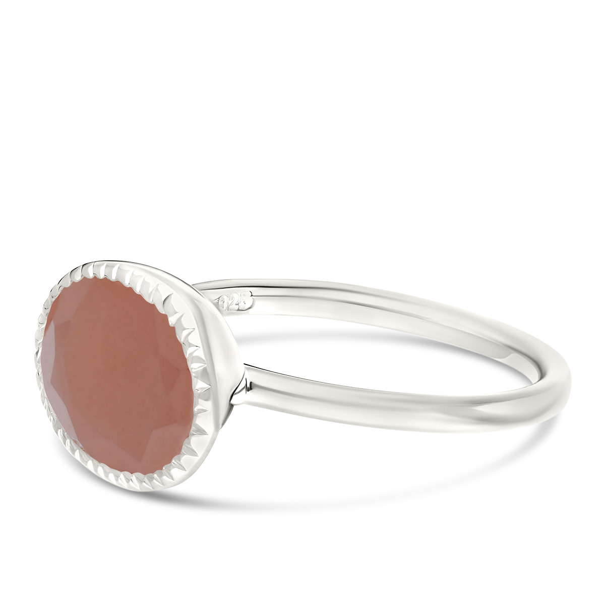 BAGUE ANNEAU LISSE PIERRE DE LUNE OVALE