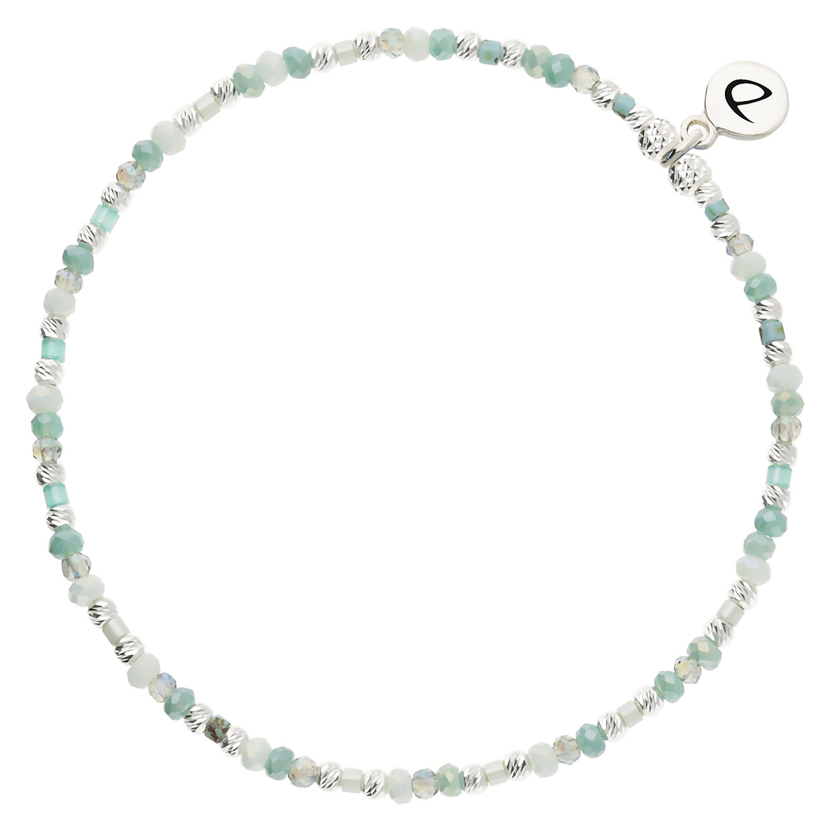 Bracelet Élastique Argent 925 Vert Turquoise Nusa
