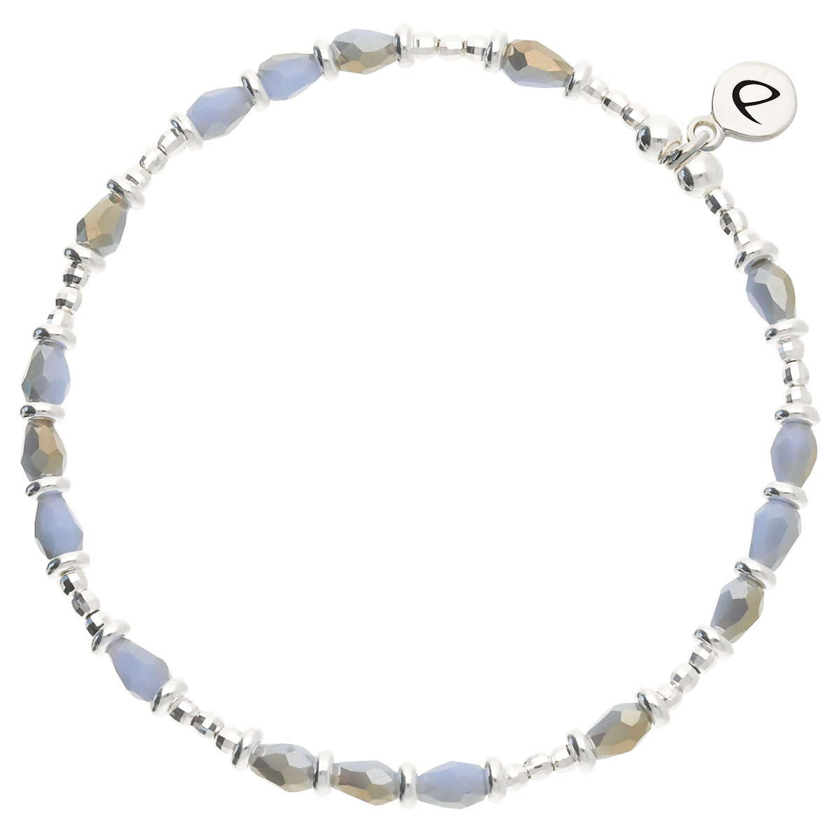 Bracelet Élastique Argent 925 Bleu Pastel Prestance