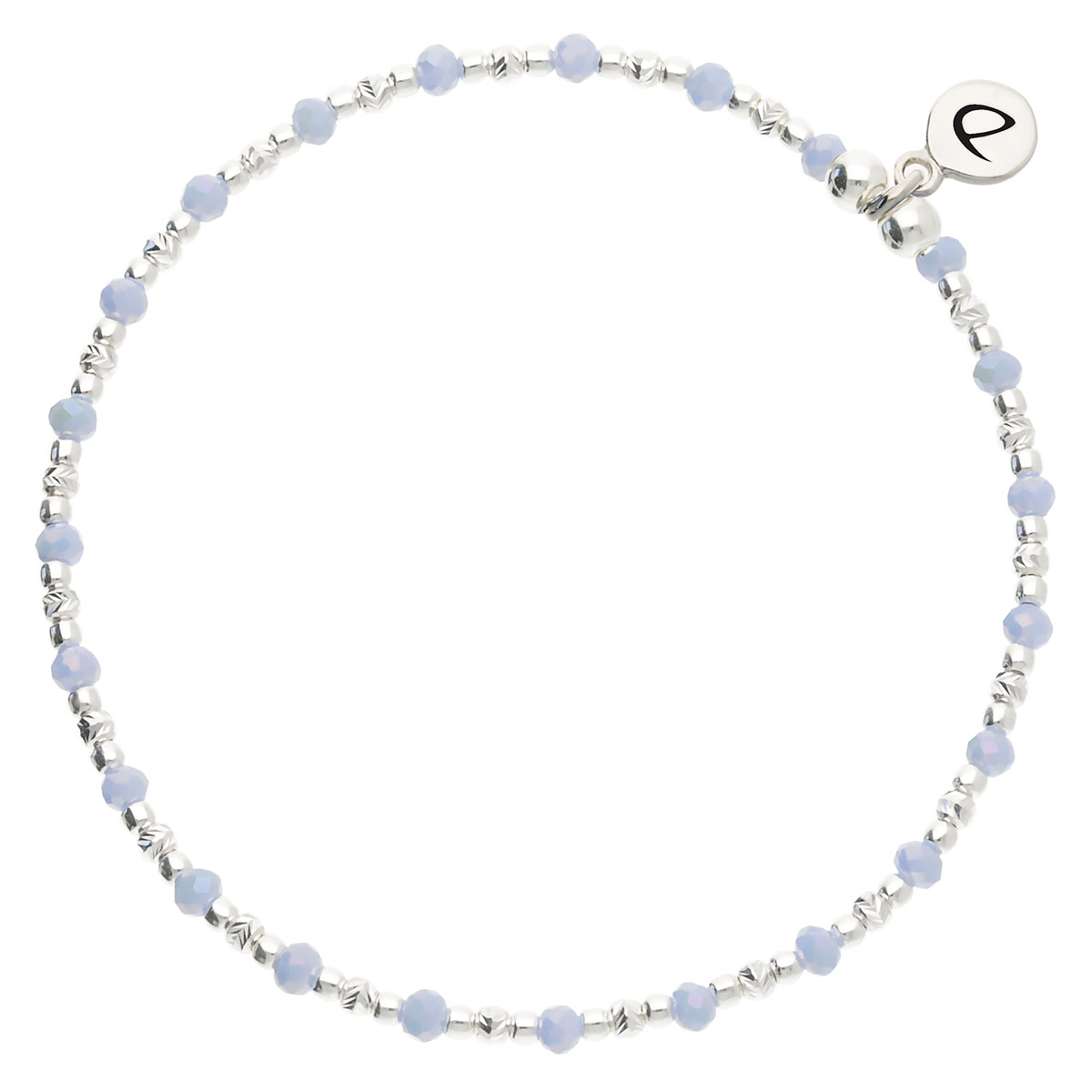 Bracelet Élastique Argent 925 Bleu Pastel Mayotte