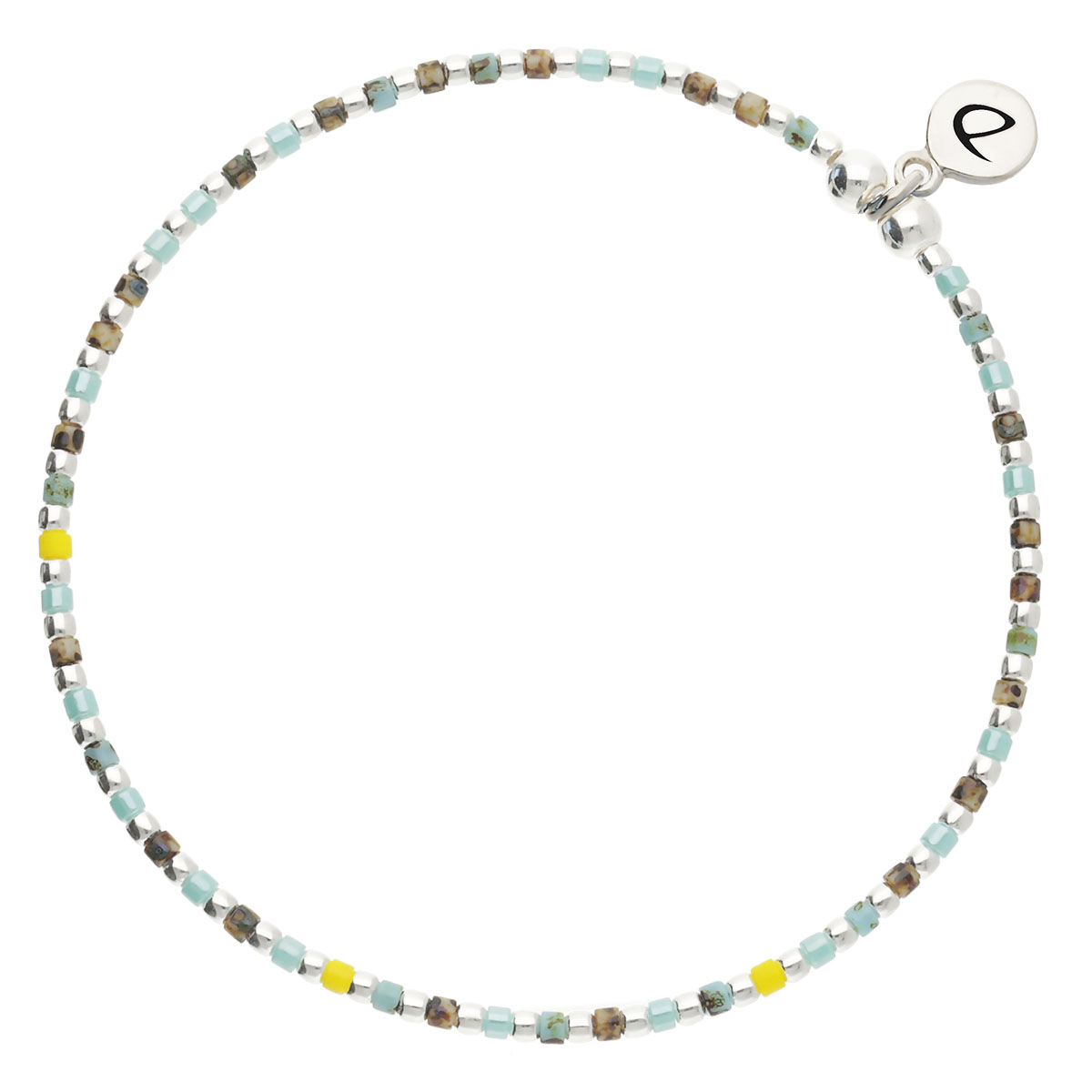 Bracelet Élastique Argent 925 Indien Grain De Folie