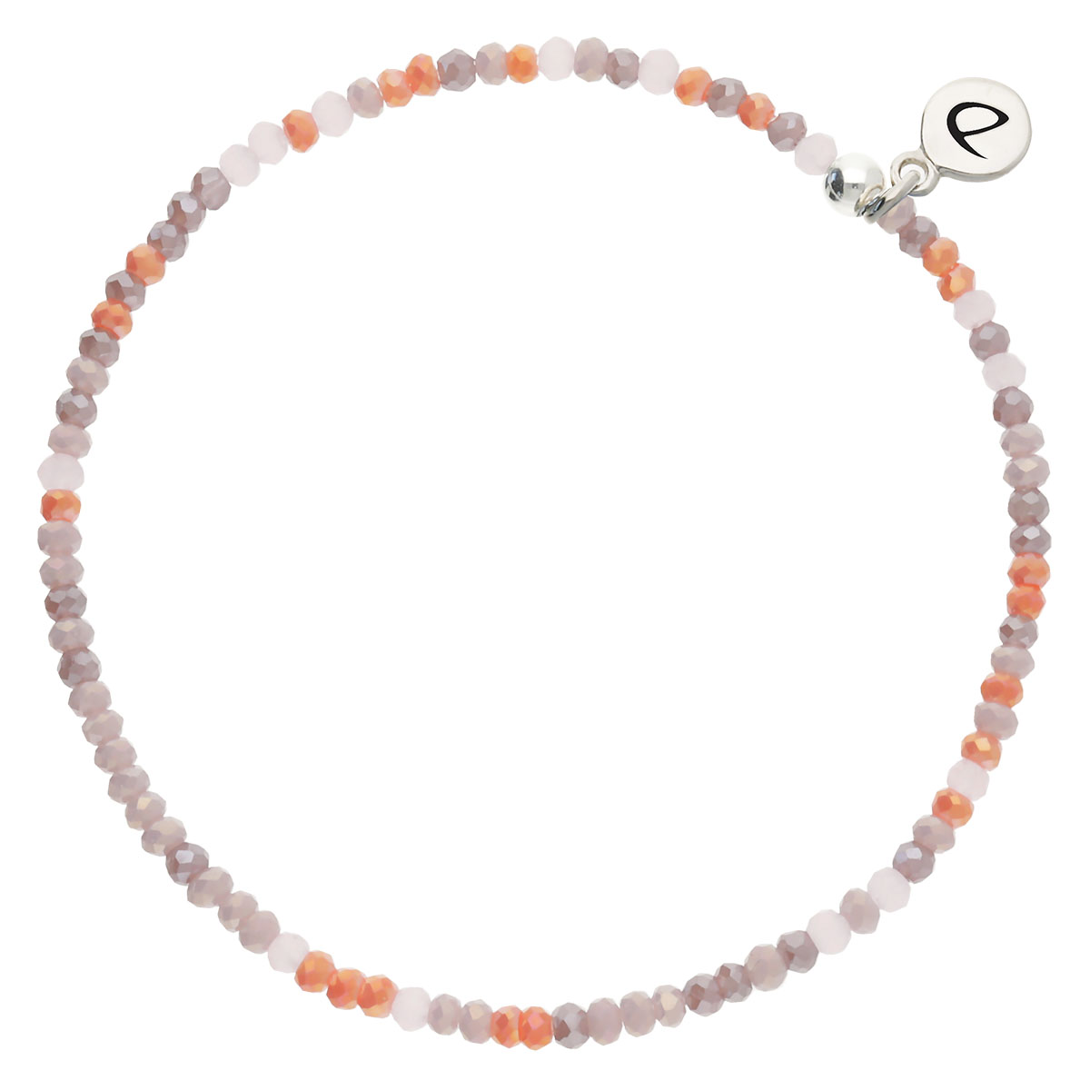 Bracelet Élastique Argent 925 Rose Violet