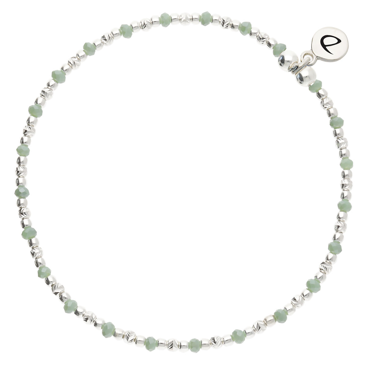 Bracelet Élastique Argent 925 Vert Mayotte