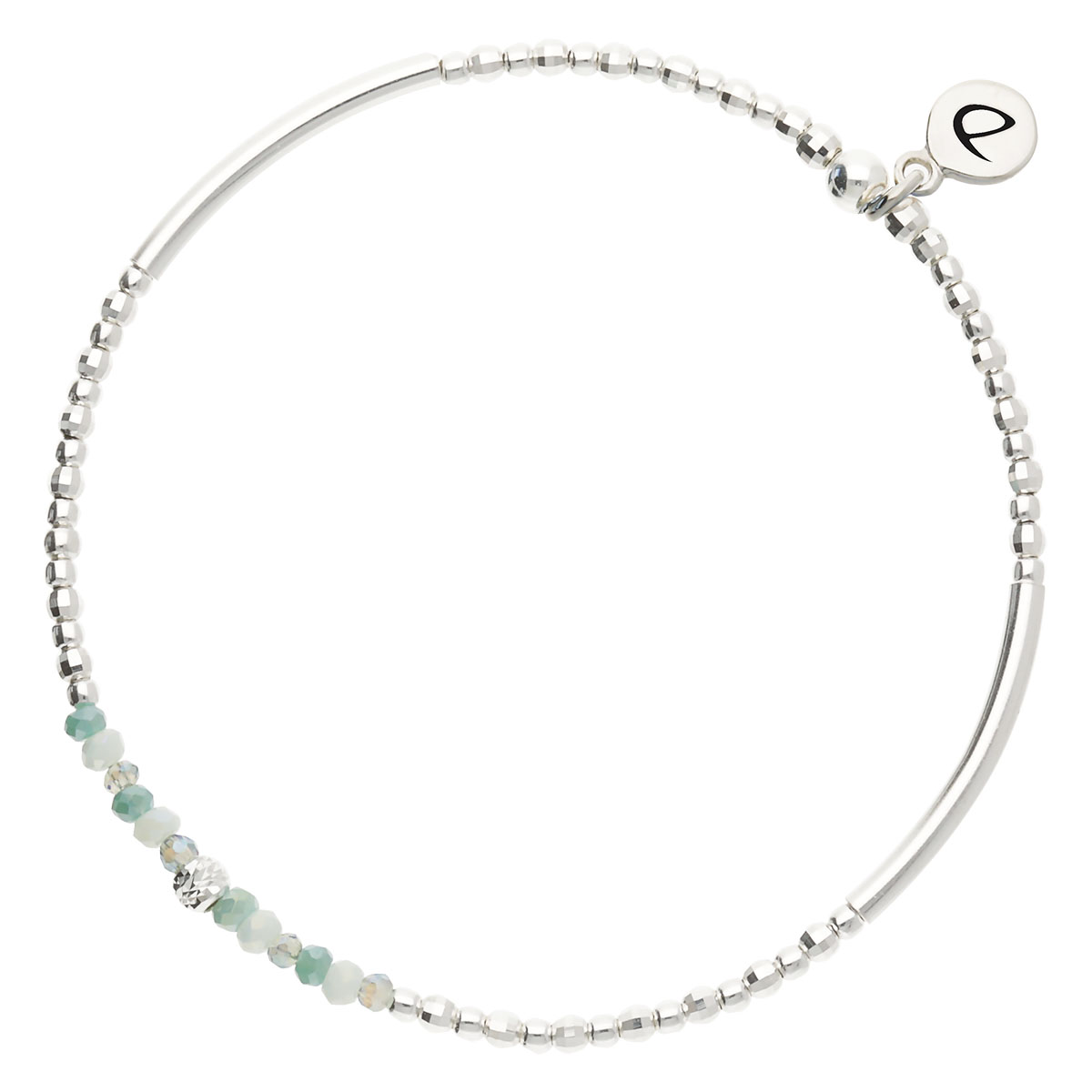 Bracelet Élastique Argent 925 Vert Turquoise Flirting