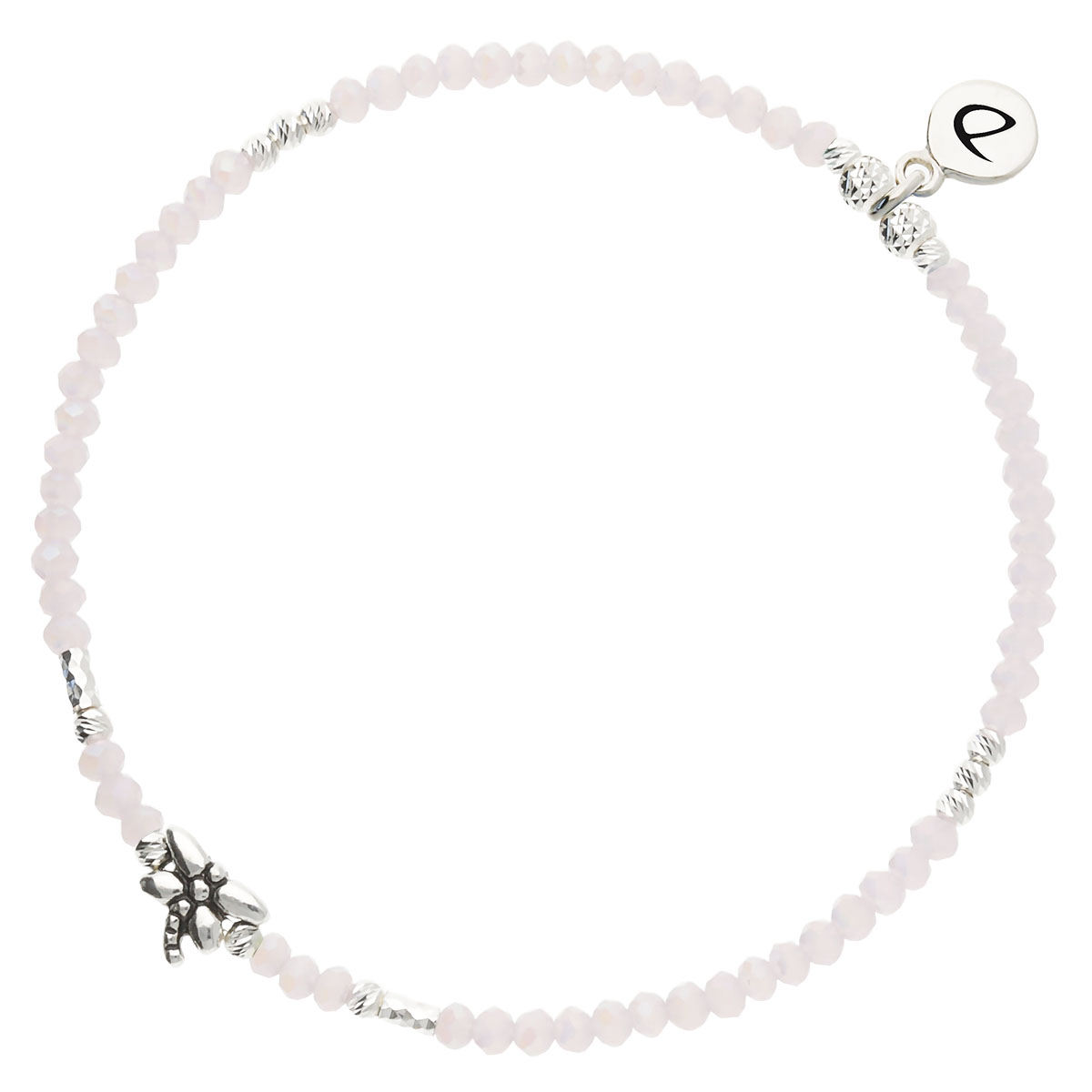 Bracelet Élastique Argent 925 Rose Pastel Ma Libellule