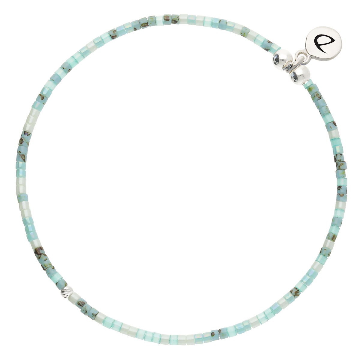 Bracelet Élastique Argent 925 Vert Turquoise Le Miyuki