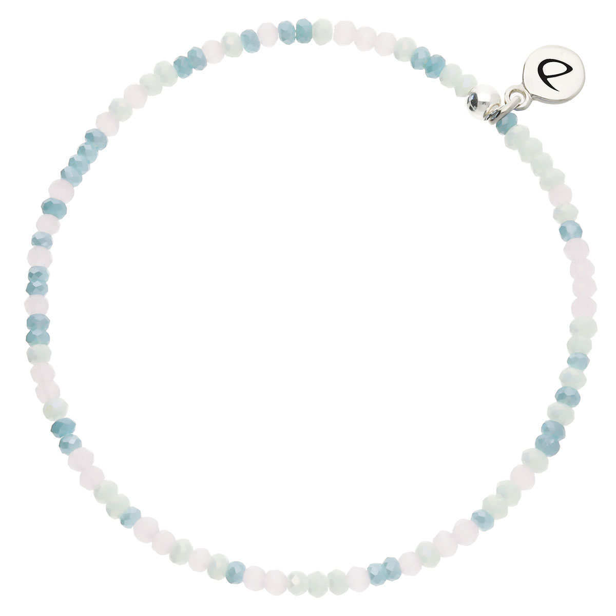 Bracelet Élastique Argent 925 Bleu Rose