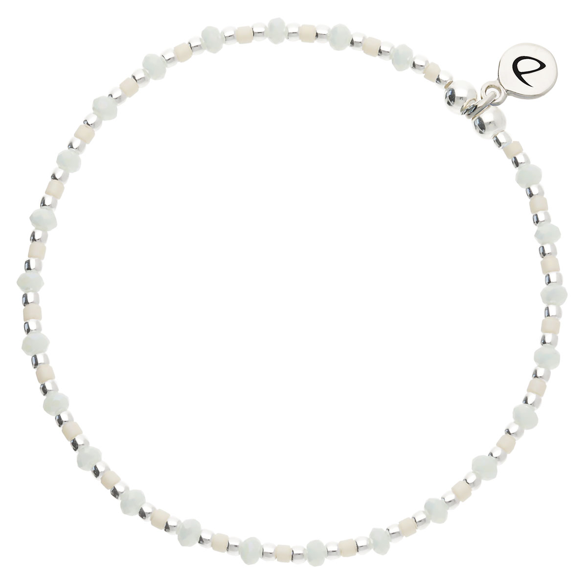 Bracelet Élastique Argent 925 Vert Pastel Grain De Folie