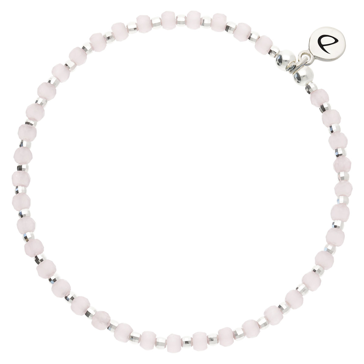 Bracelet Élastique Argent 925 Rose Pastel Ibiza
