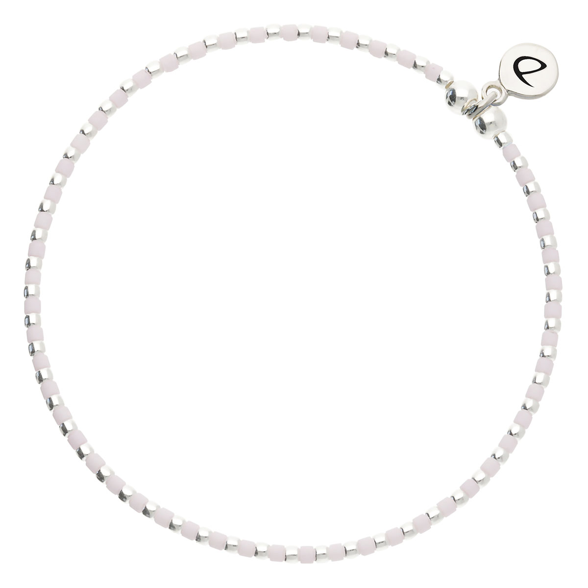 Bracelet Élastique Argent 925 Rose Pastel Grain De Folie