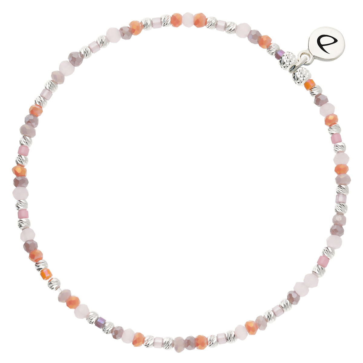 Bracelet Élastique Argent 925 Rose Violet Nusa