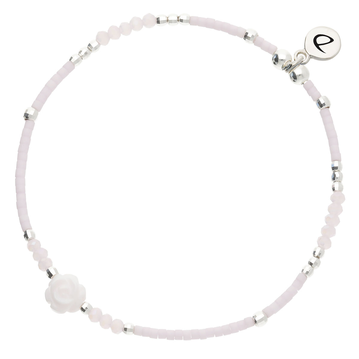 Bracelet Élastique Argent 925 Rose Pastel Le Romantique