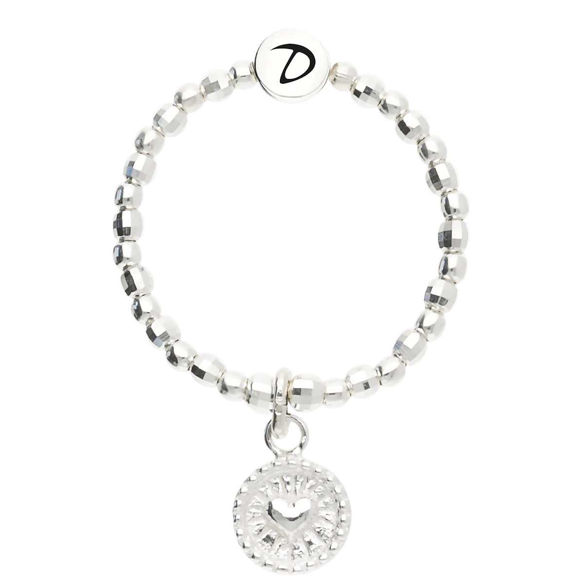 Bague Élastique Argent 925 Le Coeur Sacré