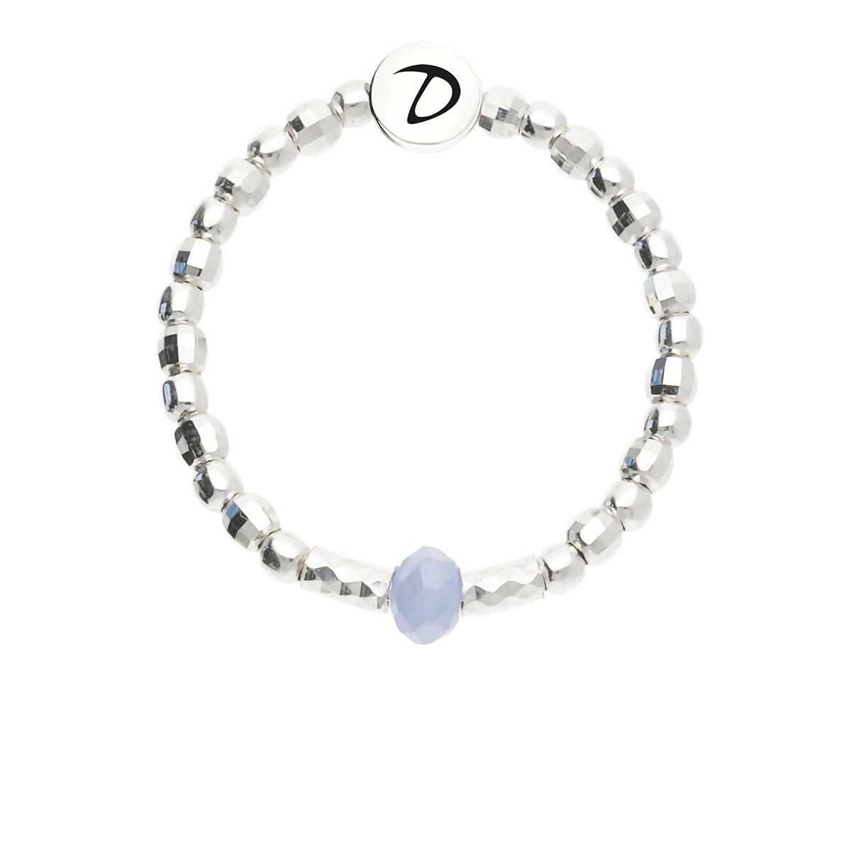 Bague Élastique Argent 925 Faro Bleu Pastel