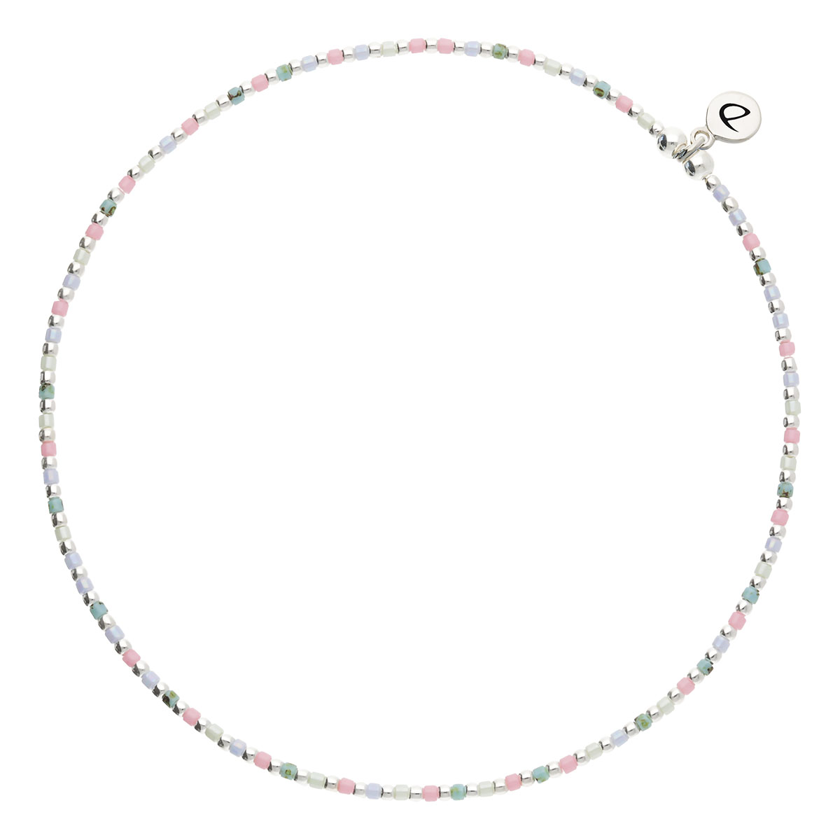 Chevillère Élastique Argent 925 Miyuki Bleu Rose