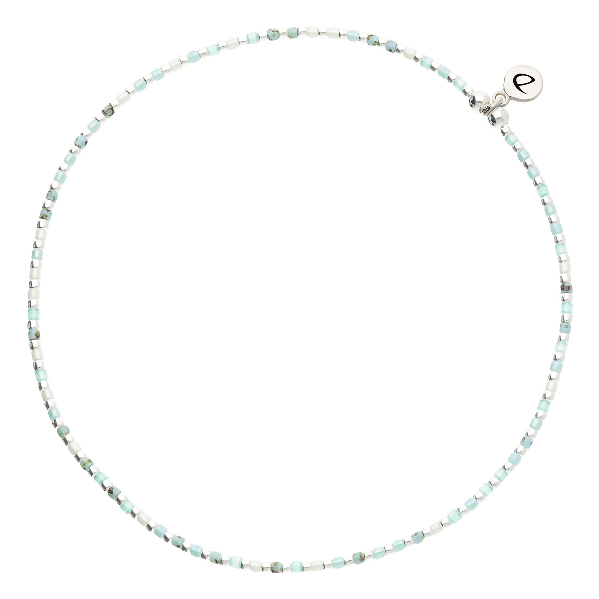 Chevillère Élastique Argent 925 Miyuki Vert Turquoise