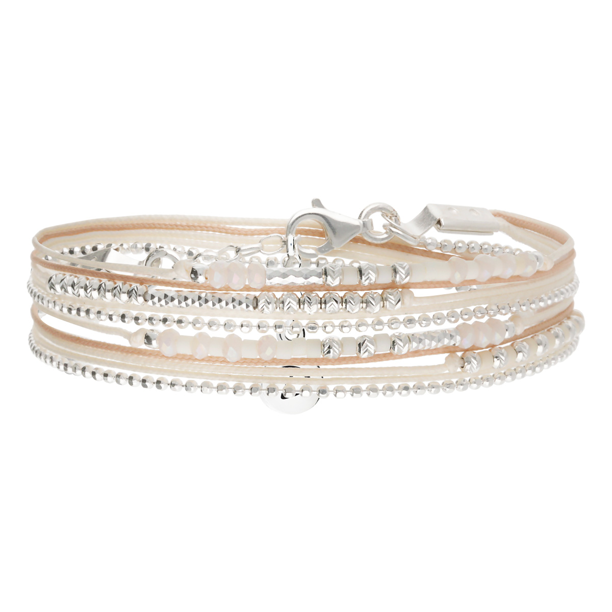 Bracelet Tours Argent 925 Beige Écru Formosa Doriane Bijoux
