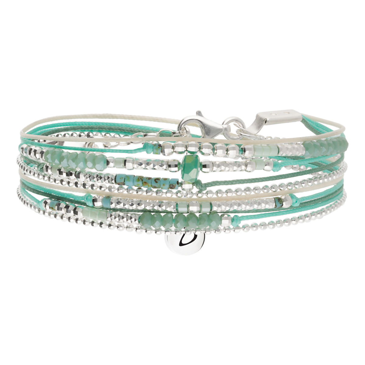 Bracelet Chaîne Botte – Turquoise, Argent Blanc, Os, Réglable – Fabriqué Aux USA