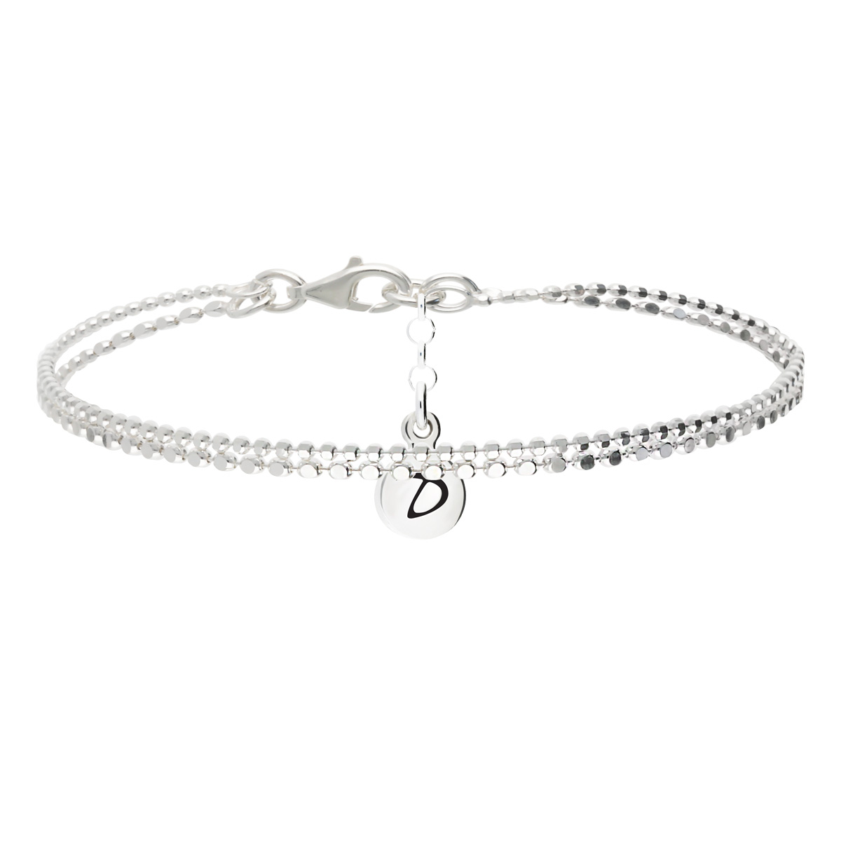 Bracelet Multi-Chaînes Argent 925 Cubes