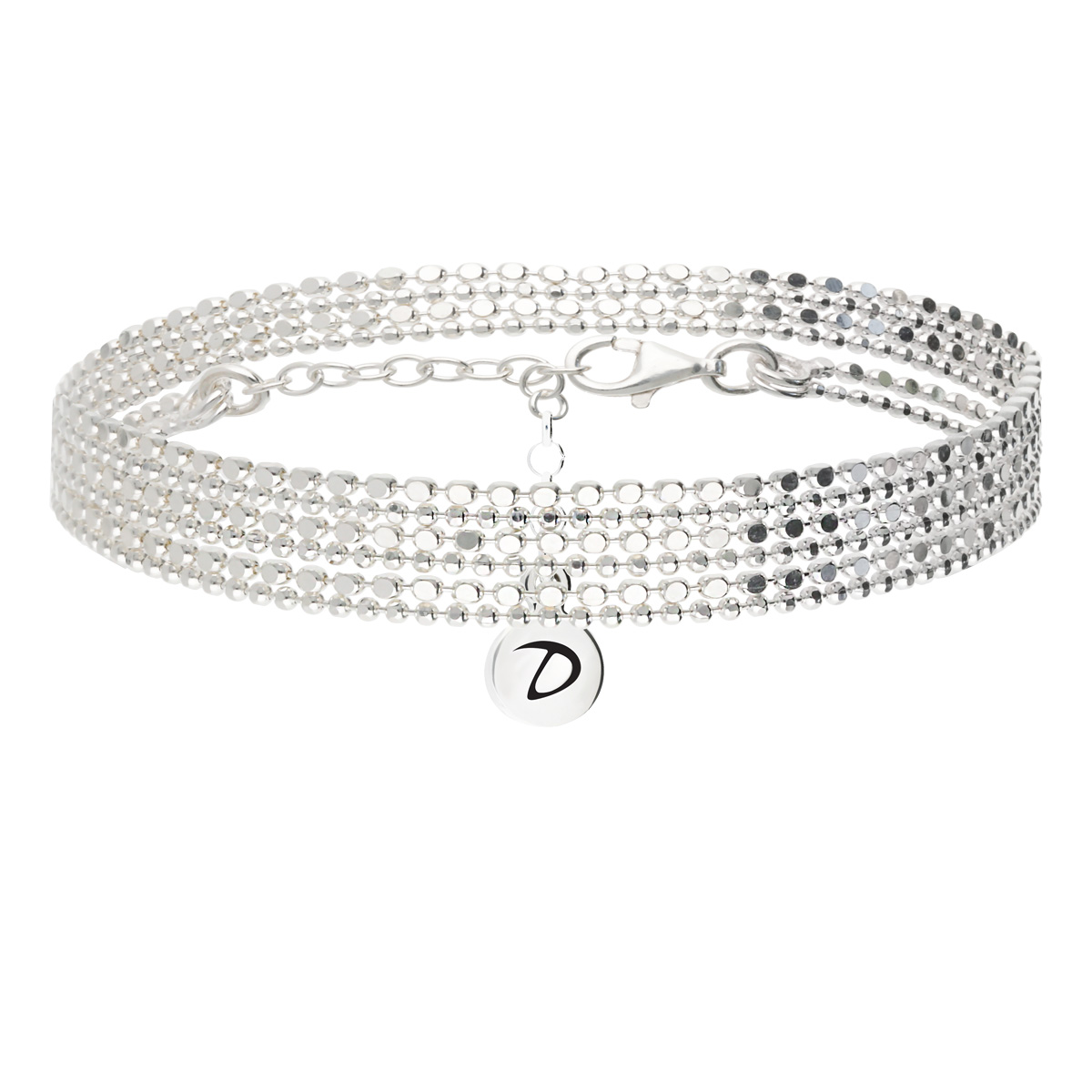 Bracelet Multi-Chaînes 3 Tours Argent 925 Cubes