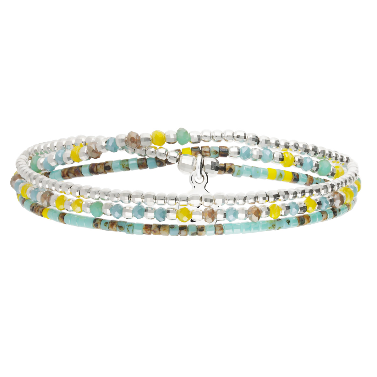 Bracelet Élastique 3 Tours Argent 925 Indien Heaven