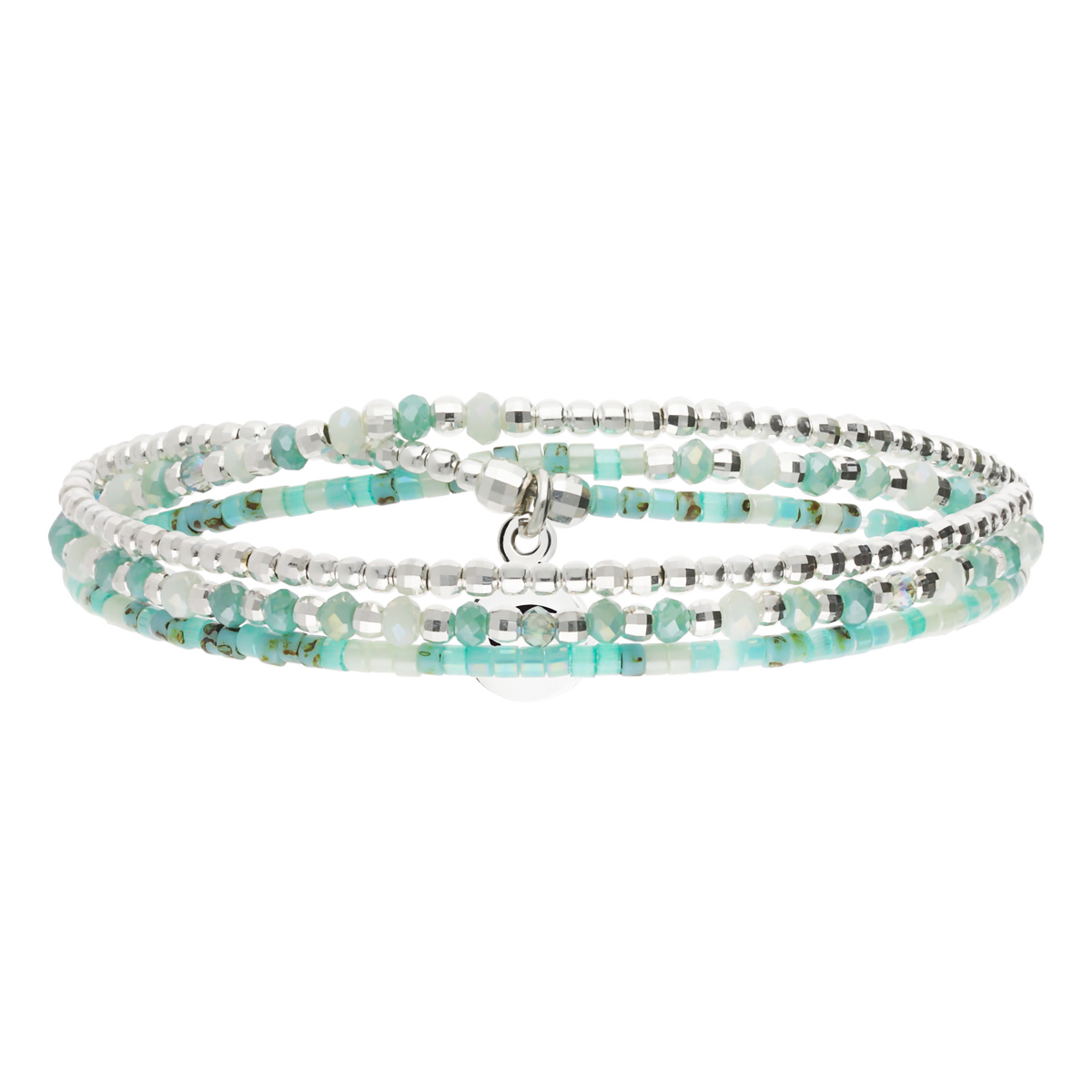 Bracciale Pietre Naturali TURCHESE E Argento 8mm | KIREI PARIS | Litoterapia Fatto A Mano