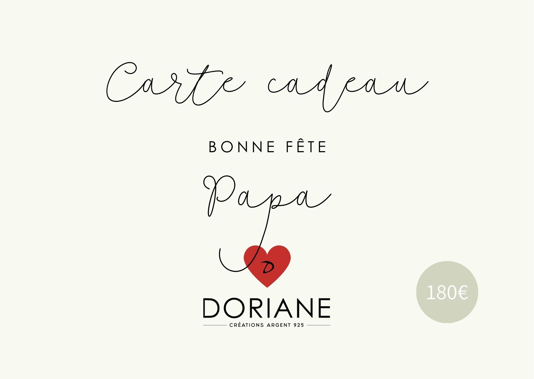 Carte Cadeau Fête des pères 180€