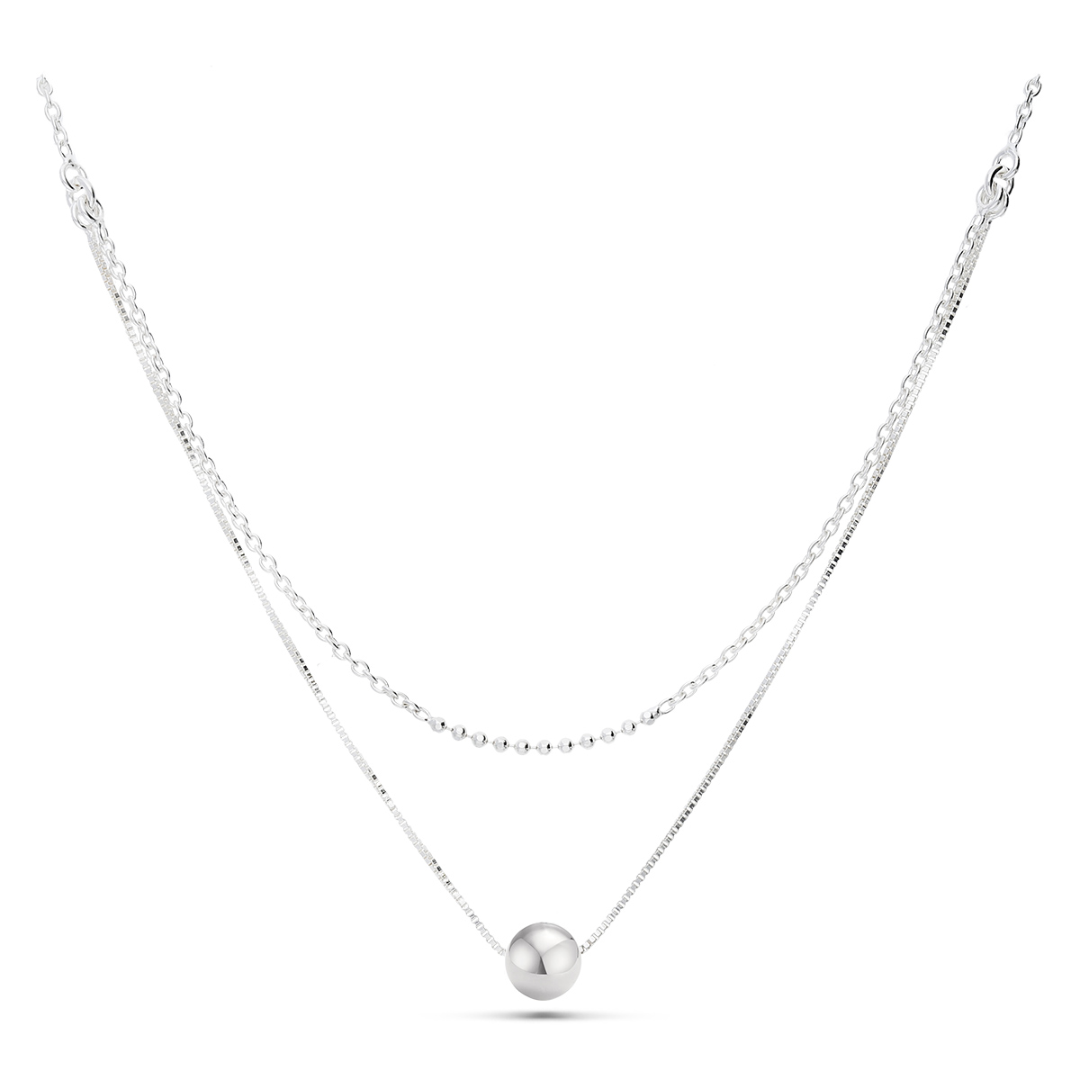 COLLIER DOUBLE RANGS ONE PEARL