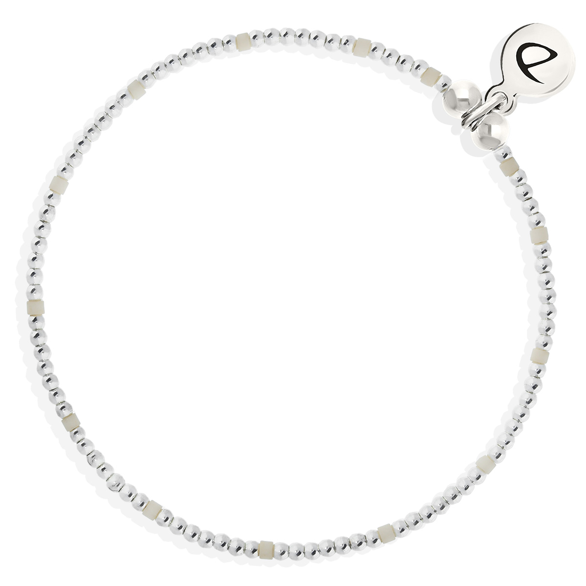 BRACELET ELASTIQUE GRAIN DE FOLIE PECHE SILVER