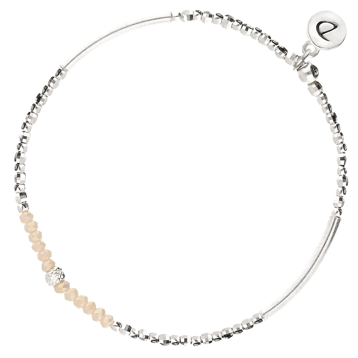BRACELET ÉLASTIQUE SILVER FLIRTING BEIGE CLAIR