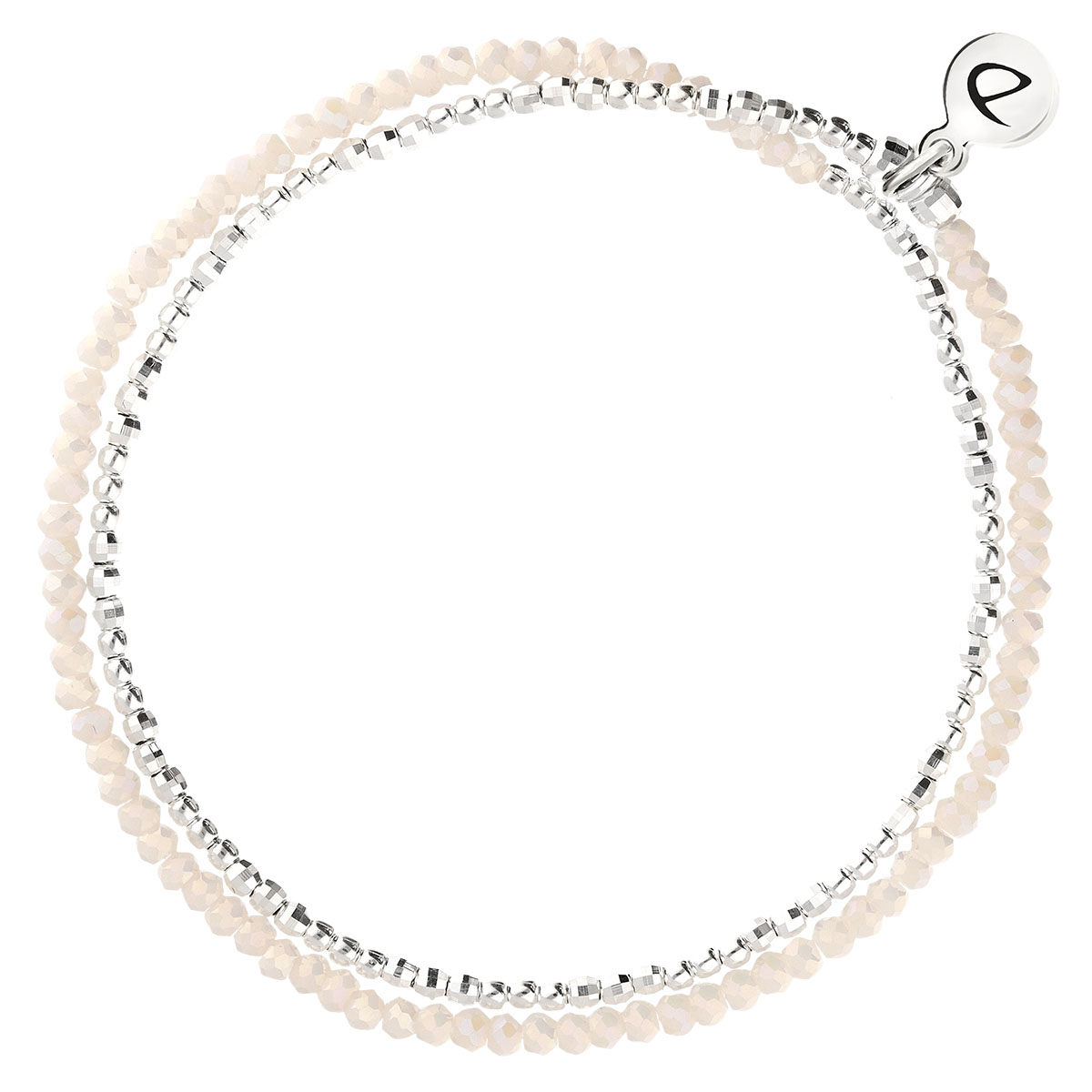 BRACELET ELASTIQUE HEAVEN CREME DOUBLE RANGS