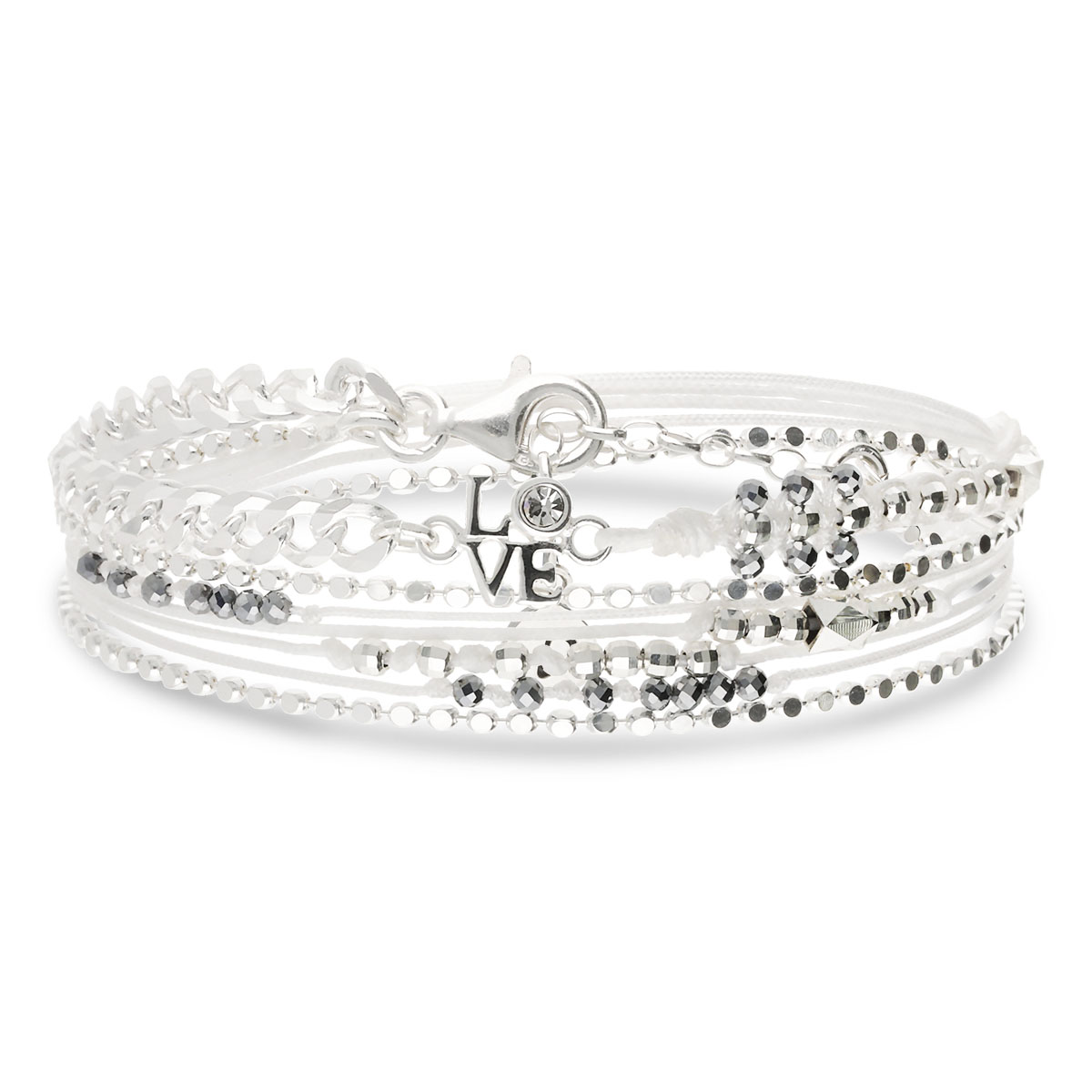 Bracelet 2 Tours Argent 925 Blanc  Le Forever Love
