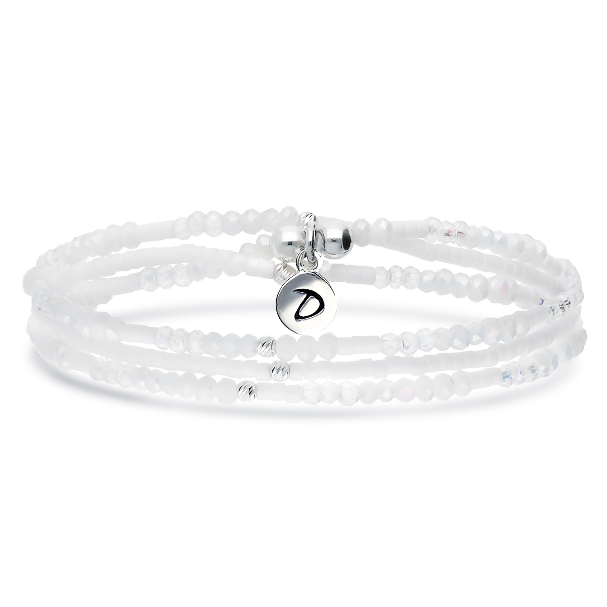 BRACELET ÉLASTIQUE 3 TOURS BLANC INTEMPOREL Argent 925
