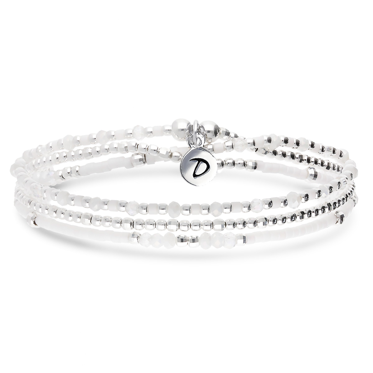 BRACELET ÉLASTIQUE 3 TOURS BLANC INTEMPOREL Argent 925