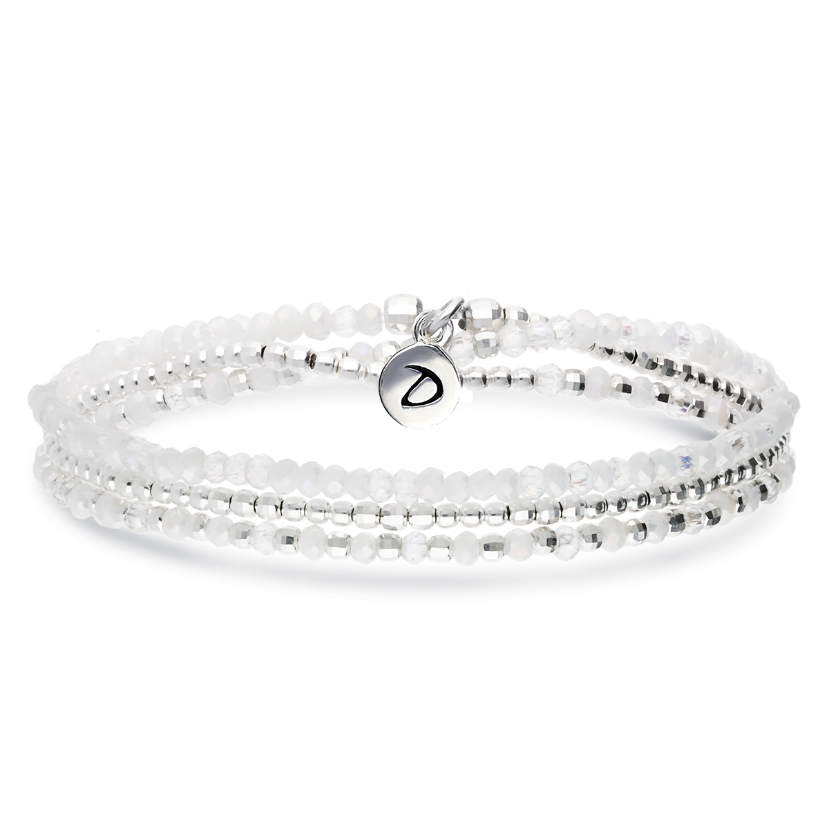 BRACELET ÉLASTIQUE 3 TOURS BLANC INTEMPOREL Argent 925