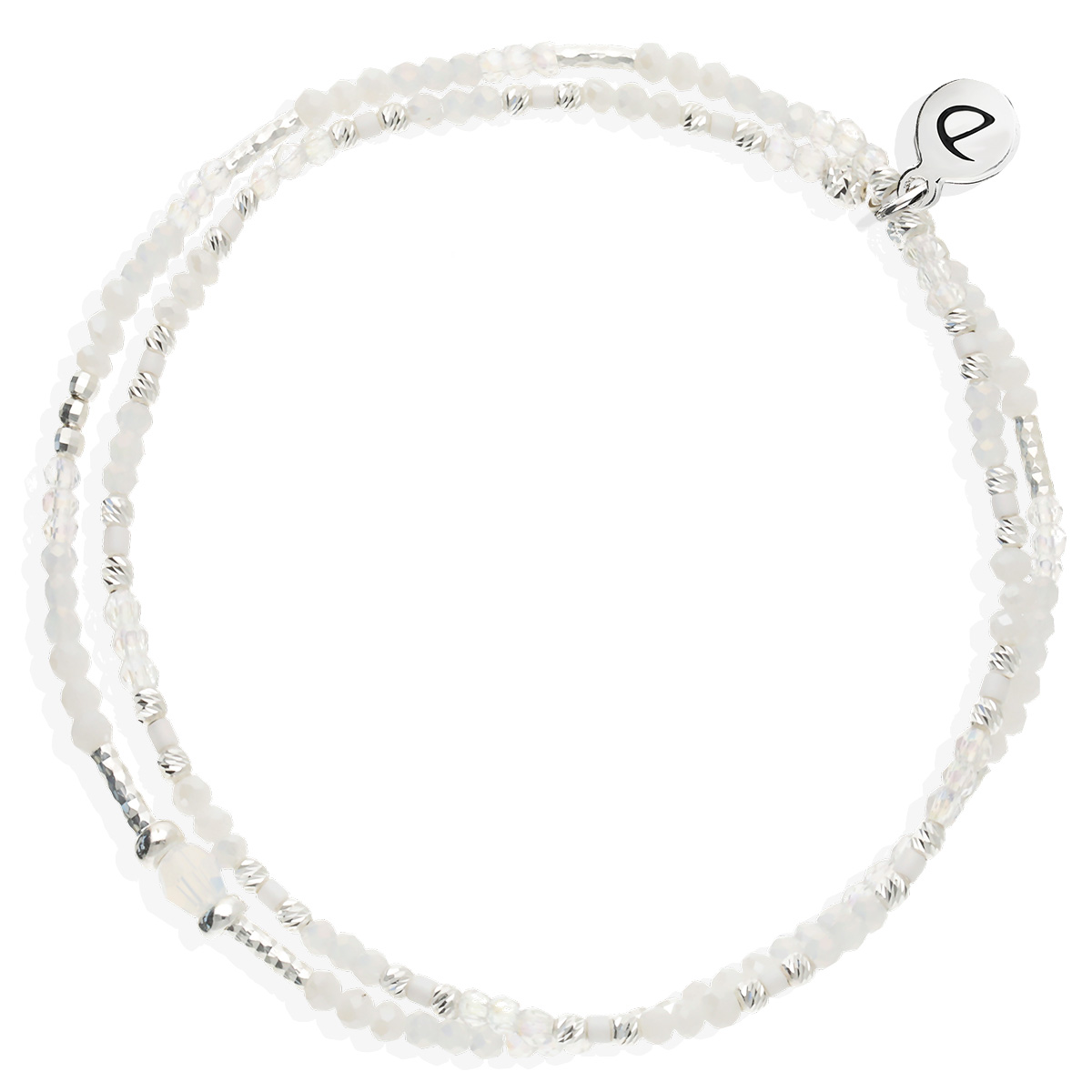 BRACELET ÉLASTIQUE 2 TOURS BLANC INTEMPOREL Argent 925