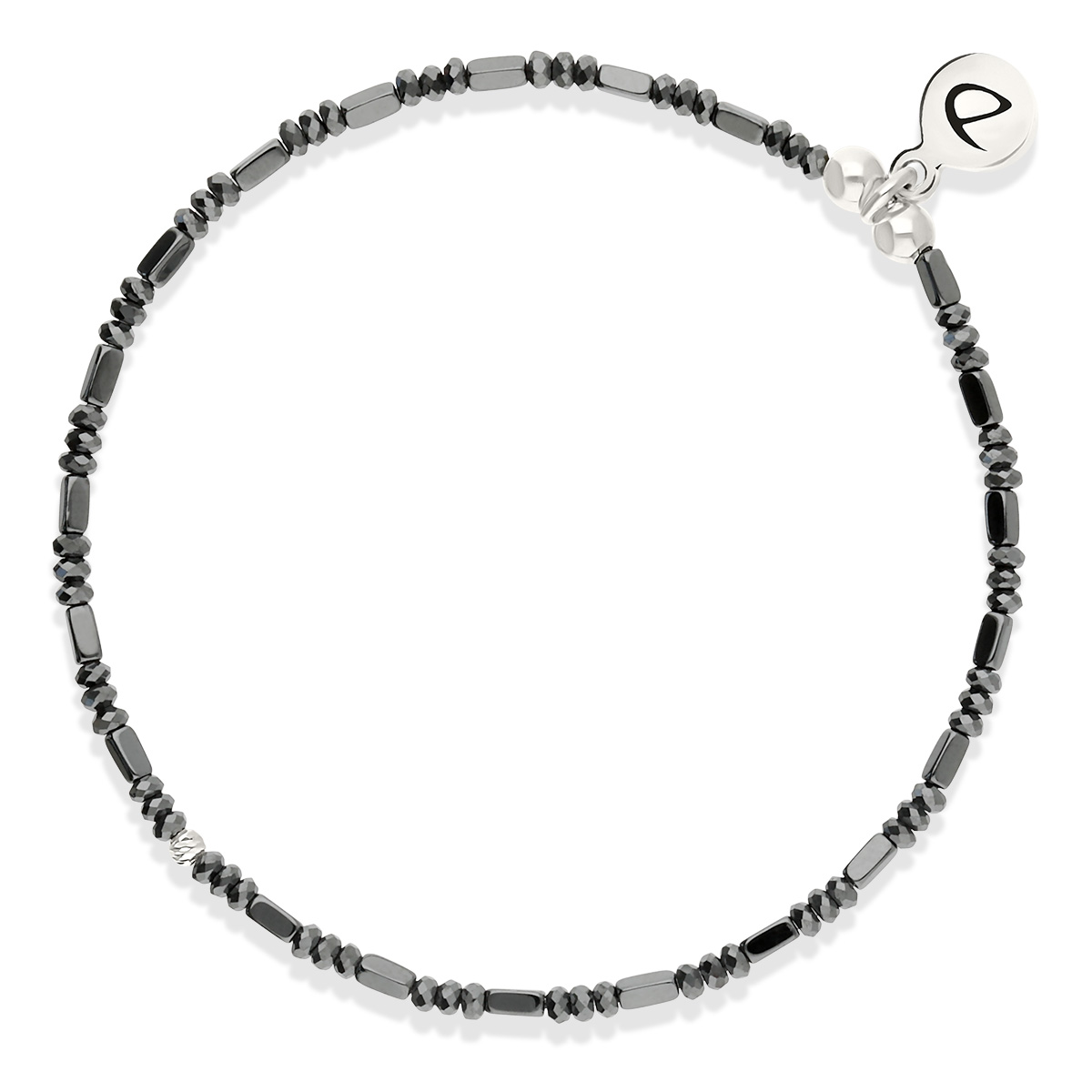 Bracelet Élastique Argent 925 Hématite Le Brut