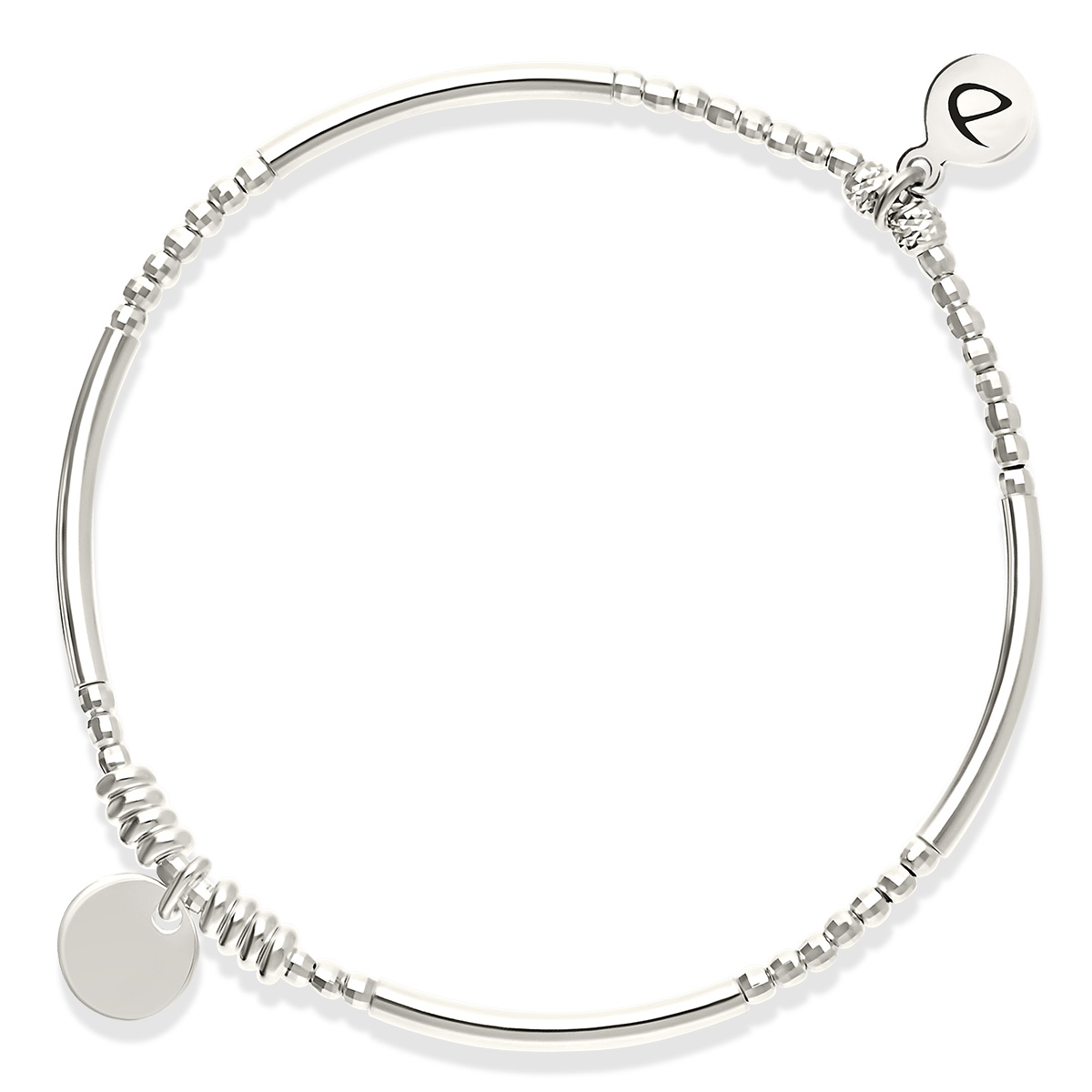 Bracelet Élastique Argent 925 Pastille Gravable