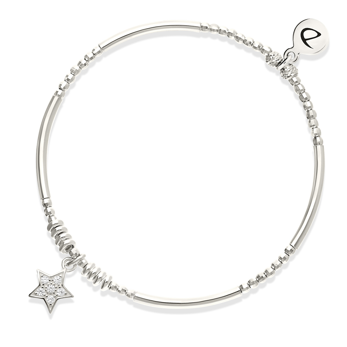Bracelet Élastique Argent 925 Étoile Radieuse