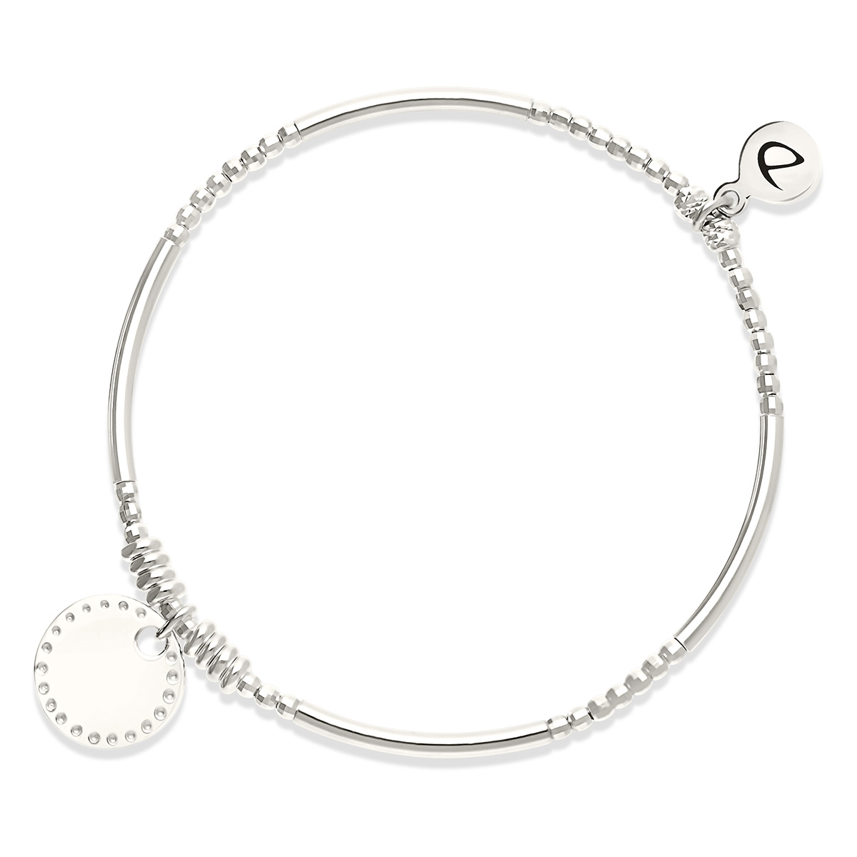 Bracelet Élastique Argent 925 Pastille Petits Points Gravable